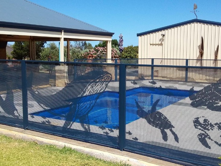 Decoview Custom Pool Perf Panel in Textured Deep Ocean