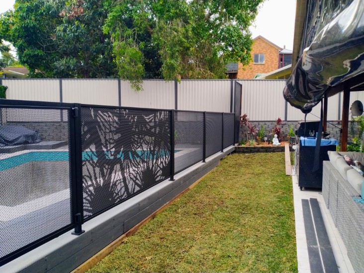 Decoview Pandanus Perf Pool Perf Panel in Textured Black